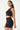 Black compression micron shorts high waist tummy control side view worn with crop bra - TLC Sport