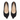 Lois wide fit black suede bow courts, pair angled view showing pointed toe