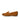 A wide fit single tan suede penny loafer shown in profile against a clean white background.