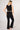 Black compression bootcut leggings side panel bum lifting sculpting back view - TLC Sport