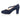 Clare wide fit navy suede platform court, heel detail and platform sole