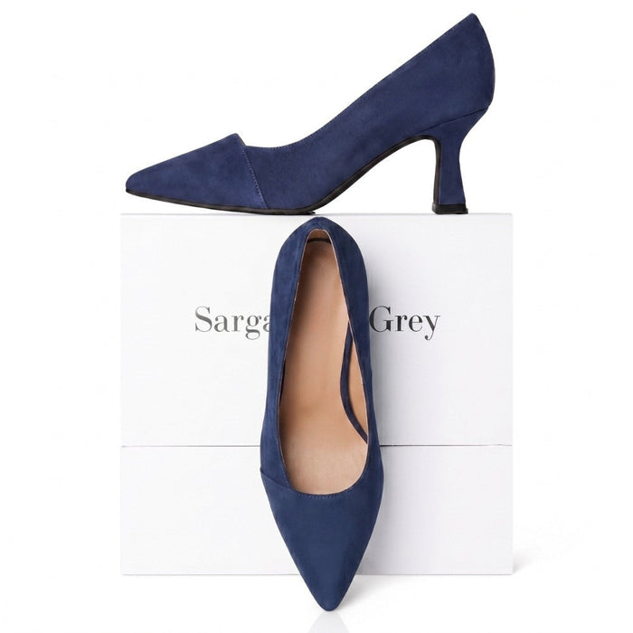 Eleanor - Wide Fit Courts - Navy Suede