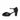 Elkie wide fit black leather and suede platform sandal, top-down view