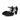 Elkie wide fit black suede platform sandals, pair side view showing platform height
