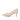 Eve wide fit almond suede court shoe, single front view showing toe box width