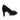 Eve wide fit black suede court shoe, back view showing heel