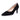 Eve wide fit black suede court shoe, single side-on view