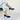 Eve wide fit navy suede court shoes worn on model, second angle