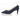 Eve wide fit navy suede court shoe, single side view