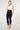 Black high waist panel leggings extra strong compression opaque no-shine fabric front - TLC Sport