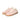 Extra wide fit light pink suede barefoot cushion trainers, pair side view