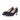 Lori wide fit navy suede court shoes with bow, pair side view