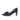 Lori wide fit navy suede court shoe with bow, single side view