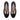 Lorna wide fit black leather T-bar heel, close-up of T-bar strap and buckle
