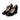 Lorna wide fit black leather T-bar heels, pair angled view