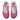 Extra wide fit pink suede with red trim barefoot trainers, pair side view