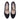 Poppy wide fit black leather Mary Jane platform heel, pair angled view