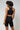 Extra strong compression biker shorts black bum lifting back view worn with crop bra - TLC Sport