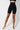 Extra strong compression biker shorts black high waist tummy control front view - TLC Sport