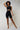 Extra strong compression biker shorts black high waist figure firming front view worn with crop bra - TLC Sport