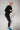 Older model black compression panel leggings longline zip jacket active lifestyle - TLC Sport