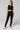 Extra strong compression panel leggings black opaque no-shine fabric front view full length - TLC Sport