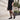 Tandi wide fit extra-wide EEE black suede kitten heels worn on model