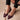 Veronica Extra Wide Buckle Pointed Flat - Burgundy Leather