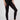 Extra strong compression gym leggings black slimming opaque no-shine fabric front view - TLC Sport