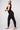 Close up doubled power mesh waistband black tummy control compression leggings - TLC Sport