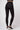Black tummy control compression leggings doubled power mesh waistband side view - TLC Sport