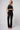 Black compression bootcut leggings high waist tummy control pockets full length front - TLC Sport