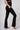 Extra strong compression bootcut leggings black high waist tummy control pockets side view - TLC Sport