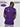 A shot from behind of a tall and slim guy in a studio and wearing a dark purple large tall slim t-shirt.