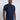 A tall slim man wearing an large tall heavyweight midnight blue t-shirt.