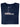 Close up of Just Tall's heavyweight  midnight blue t-shirt, showing the tagless label.