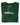 A close up of the tagless itch-free darkg green tall t-shirt neck label.