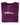 A close up of the tagless itch-free dark purple tall t-shirt neck label.