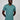 A tall and slim man in the studio standing in front of a light background with hands behind back. The smiling model is wearing an extra long slim teal v-neck t-shirt in a size large. The tall teal v-neck t-shirt features a 3" longer body, 100% organic cotton, and is soft & preshrunk. The teal v-neck t-shirt is ideal for tall slim men 6'2"+.