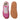 Extra wide fit pink and red barefoot trainer, sole view showing flexible cushion construction