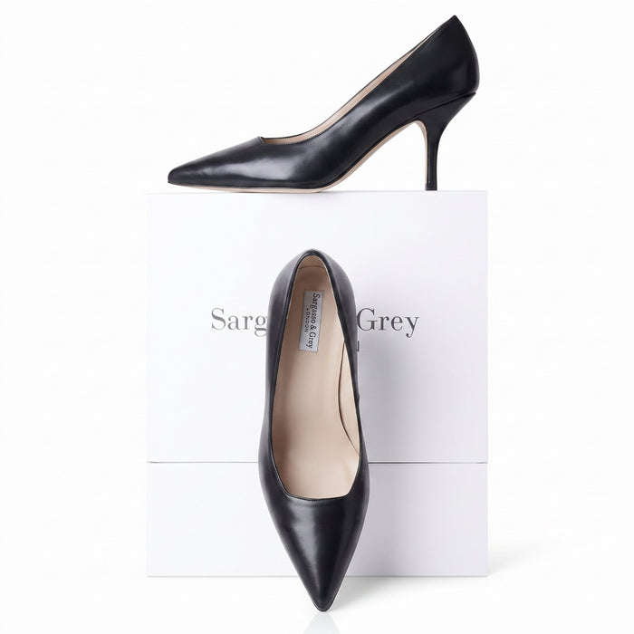 Verity Extra Wide Fit Court Shoe – Black Leather